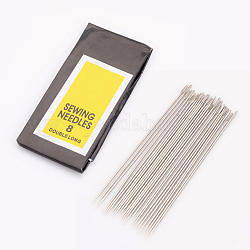 Carbon Steel Sewing Needles, Darning Needles, Platinum, 55x0.7mm, Hole: 0.5mm