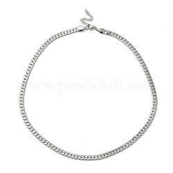 304 Stainless Steel Cuban Link Chain Necklace, Stainless Steel Color, 17.72x0.20 inch(45x0.5cm)