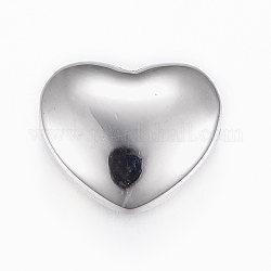 Abalorios de 304 acero inoxidable, corazón, color acero inoxidable, 10x12x5mm, agujero: 1.6 mm