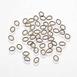Eisen Spaltring Biegering Bindering, offene Ringe springen, Antik Bronze, 21 Gauge, 5.5x4.3x0.7 mm, ca. 1200 Stk. / 50 g