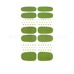 Envolturas de uñas de cubierta completa pegatinas, Calcomanías de tiras de envolturas de uñas de esmalte de gel uv estilo lunares, para decoraciones con puntas de uñas, verde, 10x5.5 cm