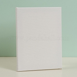 Bois de lin blanc apprêté encadré, pour peindre le dessin, rectangle, blanc, 24x18x1.6 cm