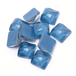 Accessoires cabochons en résine opaque, pour la fabrication de bijoux, forme irrégulière, Sqaure, bleu acier, 16x16x8.5mm