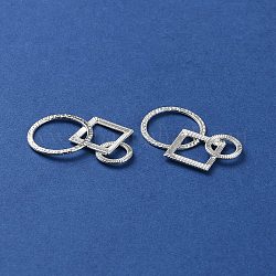 Lega di rings collega, senza piombo, nichel e cadmio, argento, 33x21x2.1mm