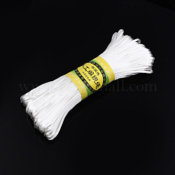 Polyester Rattail Satin Cord, for Chinese Knotting, Jewelry Making, White, 2mm, about 21.87 yards(20m)/bundle, 6bundles/bag