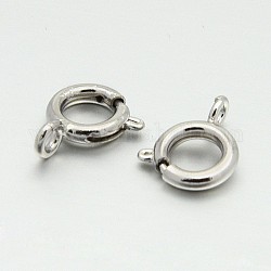 Catenaccio in ottone di colore platino, anello a molla, fermagli a molla per creare gioielli, 9mm, Foro: 1.5 mm