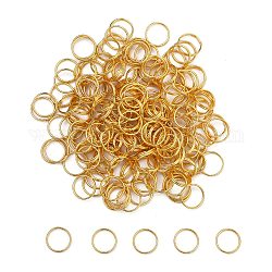 Латунные разрезные кольца, кольца с двойной петлей, золотые, 10x1.5 мм, около 9 мм внутренним диаметром, Около 2600 шт / 500 г
