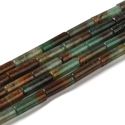 Природный агат бисер нитей, колонка, окрашенная и подогревом, цвет охры, 13~14x4 мм, отверстие : 1 мм, около 28 шт / нитка, 15.12'' (38.4 см)