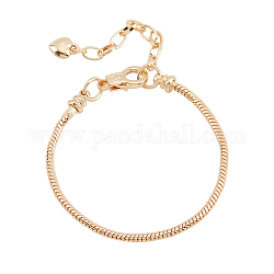 Pandahall elite 8 stücke messing runde schlangenkette armband für männer frauen, golden, 7-1/8 Zoll (18.2 cm)