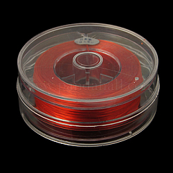 Chaîne de cristal élastique plat, fil de perles élastique, pour la fabrication de bracelets élastiques, rouge-orange, 0.8mm