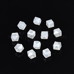 Perles d'imitation perles en plastique ABS, cube, blanc crème, 4x4x4mm, Trou: 1.2mm, environ 16700 pcs/500 g