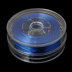 Flache elastische Kristallschnur, elastischer Perlenfaden, für Stretcharmbandherstellung, königsblau, 0.8 mm