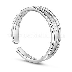 Shegrace 925 anneau de queue de manchette en argent sterling, avec trois bandes4, couleur d'argent, nous taille 4 1/4 (15mm)