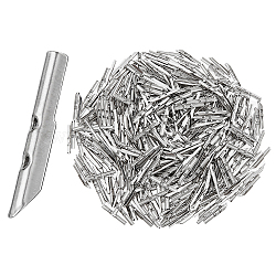 SuperZubehör 300 Stück faltbare Crimp-Enden aus Eisen, Kabelendkappen, Edelstahl Farbe, 20x4x4 mm
