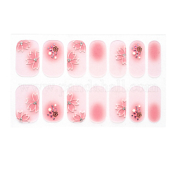 Full Cover Nombre Nagelsticker, selbstklebend, für Nagelspitzen Dekorationen, rosa, 24x8 mm, 14pcs / Blatt