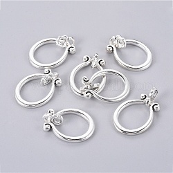 Tibetan Style Alloy Pendants, Lead Free and Cadmium Free, Ring, Antique Silver, 33x21mm, Hole: 1mm