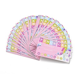 Tarjeta de incentivo de recompensa de papel rectangular, tarjetas perforadas para estudiantes, patrón de caballo, 90x50x0.3mm