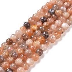 Rondes sunstone naturelle perles brins, 5mm, Trou: 0.8mm, Environ 87 pcs/chapelet, 15.8 pouce