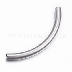 Perlas de tubo de 304 acero inoxidable, color acero inoxidable, 57x5mm, agujero: 3 mm