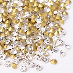 Posteriore di vetro di diamanti placcato ha strass, cirstallo, 3.4~3.5mm, circa 1440pcs/scatola
