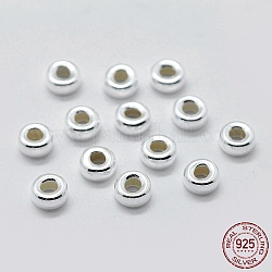 925 Sterling Silber Zwischenperlen, Rondell, Silber, 7x4 mm, Bohrung: 3 mm, ca. 12 Stk. / 5 g