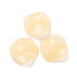 Perline acrilico opaco, onda piatta e rotonda, bisque, 24x6mm, Foro: 1.8 mm, circa 255pcs/500g
