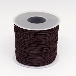 Круглый эластичный шнур обернут нейлоновой нити, кофе, 0.8 мм, около 54.68 ярда (50 м) / рулон