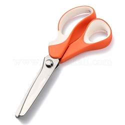 201 ножницы из нержавеющей стали, зубчатые ножницы с зубчатыми краями, с пластиковой ручкой, для шитья, ремесло, шитье, темно-оранжевый, 230x88x21 мм