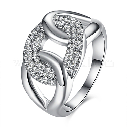 Anillos de circonio cúbico de latón, anillos de boda, anular, Platino, tamaño de 6, 16.5mm