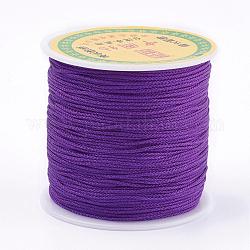 Polyester Cord, Purple, 0.8mm, about 87.48 yards(80m)/roll