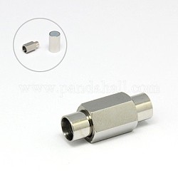 304 Magnetverschluss aus Edelstahl mit Klebeenden, Kolumne, Edelstahl Farbe, 20 mm, Bohrung: 5 mm, Durchmesser: 8 mm