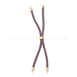 Nylon Twisted Cord Bracelet Making, Slider Bracelet Making, with Brass Findings, Lead Free & Cadmium Free, Round, Golden, Indian Red, 8.66~9.06 inch(22~23cm), Hole: 2.8mm, Single Chain Length: about 4.33~4.53 inch(11~11.5cm)