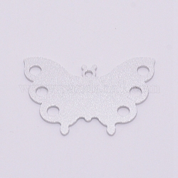Aluminum Blank Chandelier Components Links, Butterfly Shape, Silver, 31x45x1mm, Hole: 2mm, 10pcs/bag
