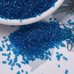 Perline miyuki delica piccole, cilindro, perline giapponesi, 15/0, (dbs0714) blu capri trasparente, 1.1x1.3mm, Foro: 0.7 mm, circa 175000pcs/scatola, 50 g / borsa