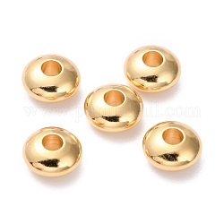 Perline in ottone, placcato di lunga durata, rondelle, vero placcato oro 24k, 6x3mm, Foro: 1.8 mm
