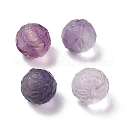 Natural Fluorite Beads, Round, 12.5~13x12~12.5mm, Hole: 1.4mm