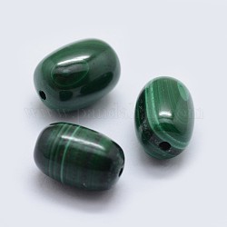 Abalorios de malaquita naturales, oval, 12x8~9mm, agujero: 1.2 mm