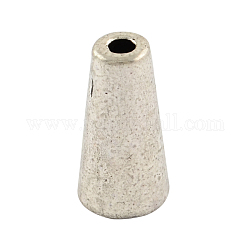 Estilo tibetano conos de abalorios apétalas aleación, Sin cadmio y níque y plomo, plata antigua, 15x7.5mm, agujero: 2 mm, aproximamente 625 unidades / 1000 g