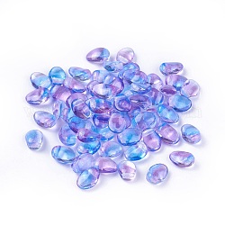 Perles de verre tchèques, pétale de tulipe / pétale de lys, bleu ciel, 8.5x6x4mm, trou: 1 mm, environ 380 PCs / sachet , 95~100 g / sac