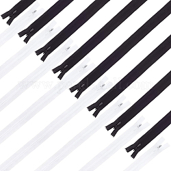 BENECREAT 48Pcs Nylon Zip Fastener, with Iron Zipper, for Garment Accessories, Mixed Color, 25x2.5x0.2cm