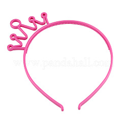 Krone Kunststoff-Haarbänder, mit Zähnen, Haar-Accessoires für Mädchen, tief rosa, 160x135x6 mm