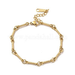 Placage ionique (ip) 304 bracelet à maillons en acier inoxydable pour femme, véritable 14k plaqué or, 6-3/8 pouce (16.2 cm)
