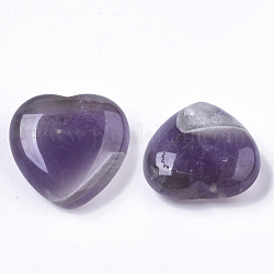 Piedra de amor de corazón de amatista natural, piedra de palma de bolsillo para el equilibrio de reiki, 30x30.5x12.5mm
