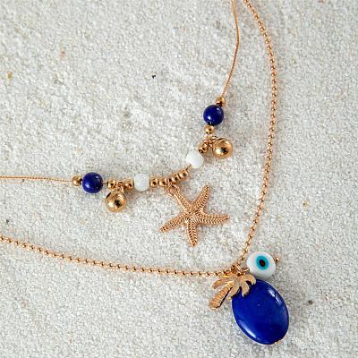 Двухслойные ожерелья из сплава с подвесками из морской звезды FS-WGC9AA5-01-1