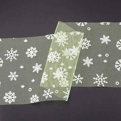 Сетчатые ленты со снежинками в стиле деко OCOR-P010-G10-1