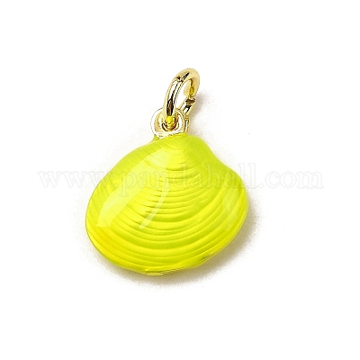 Подвески в форме ракушки из латуни и эмали KK-I378-12G-C-1