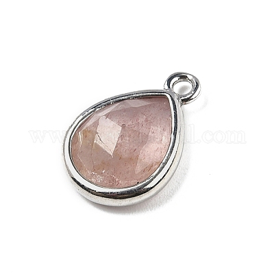 Граненые подвески из натурального клубничного кварца G-U019-05P-06-1