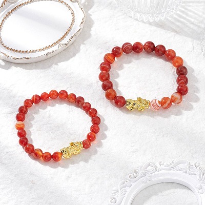 Комплекты браслетов из натурального сердолика BJEW-JB12182-1