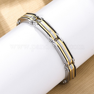 Браслеты из нержавеющей стали 304 с цепочкой для женщин и мужчин BJEW-R018-09GP-1