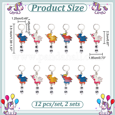 Подвесные маркеры петель с замком из сплава эмали и акрила HJEW-AB00110-1